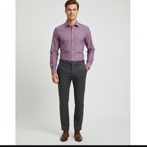 Tommy Hilfiger Slim Fit Dress Shirt | Soft Plum | Like New Sz 16 Neck Arm 24